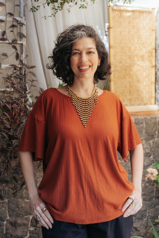 Blusa cru - terracota